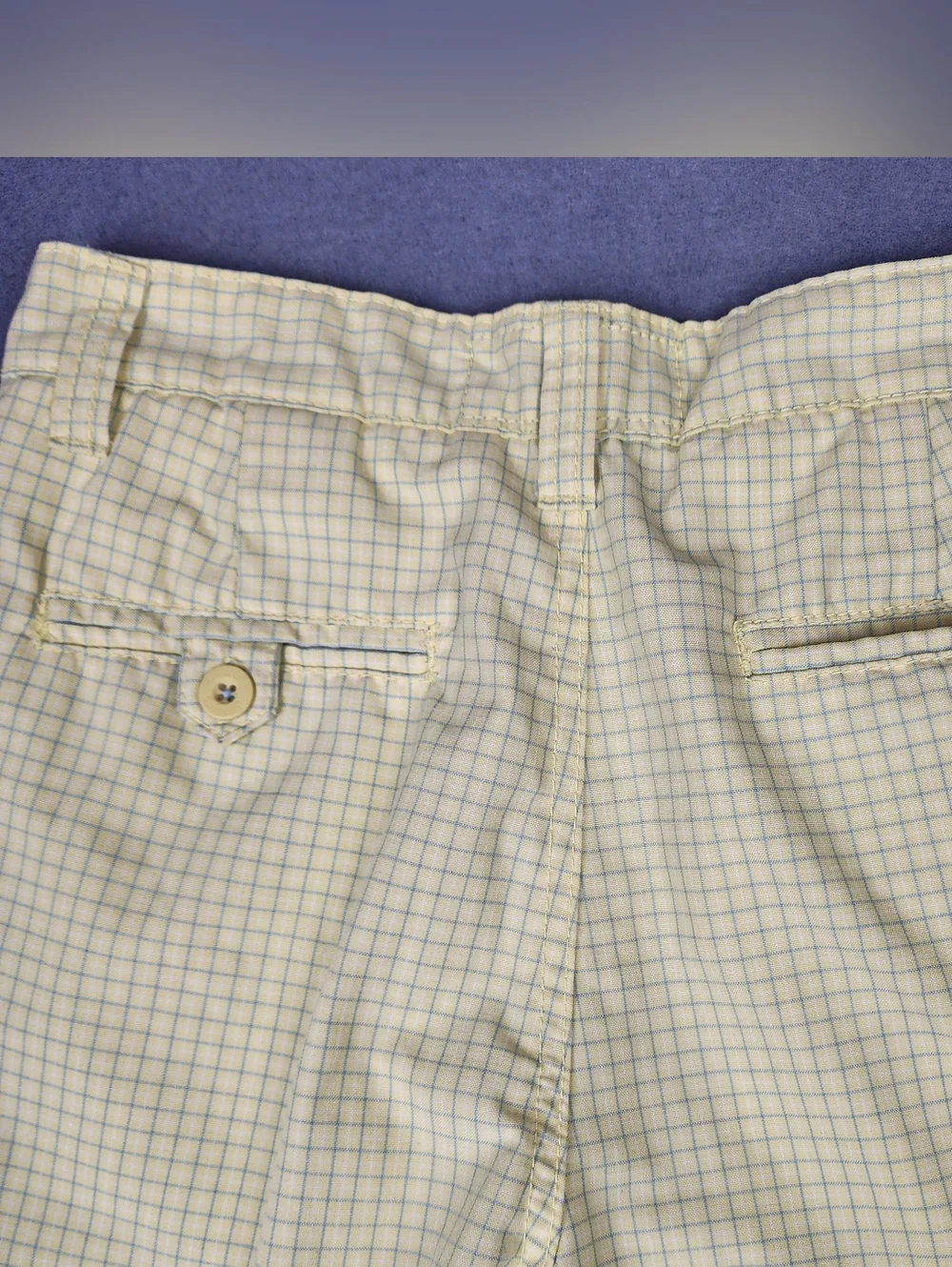 Billabong Light Yellow And Blue Checkered Men's Shorts Streetwear Y2K